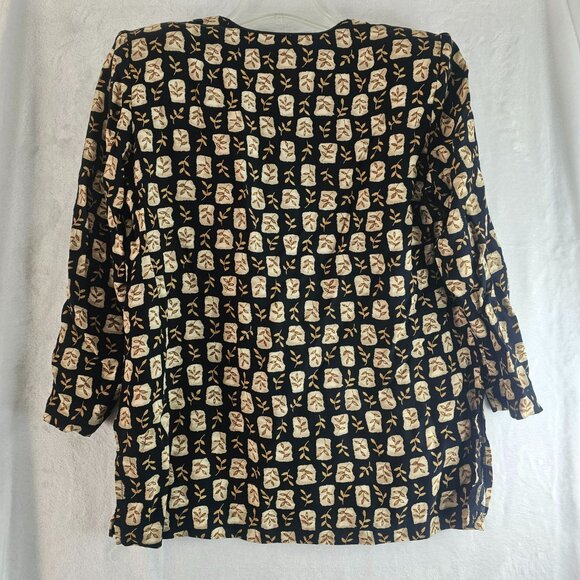 R.J. Stevens By Carol Escritor Top Blouse Button Down Size 16 V-Neck Fall Autumn - Picture 2 of 9